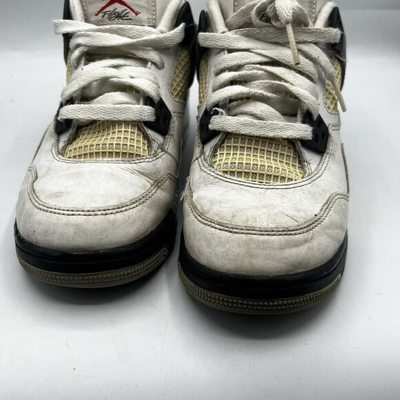 Nike Boys Air Jordan 4 White Size 5Y Basketball Shoes Sneakers 836016-192 - Picture 12 of 13